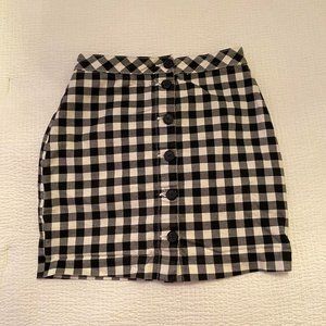 Divided Black And Plaid Skirt (Size 4)